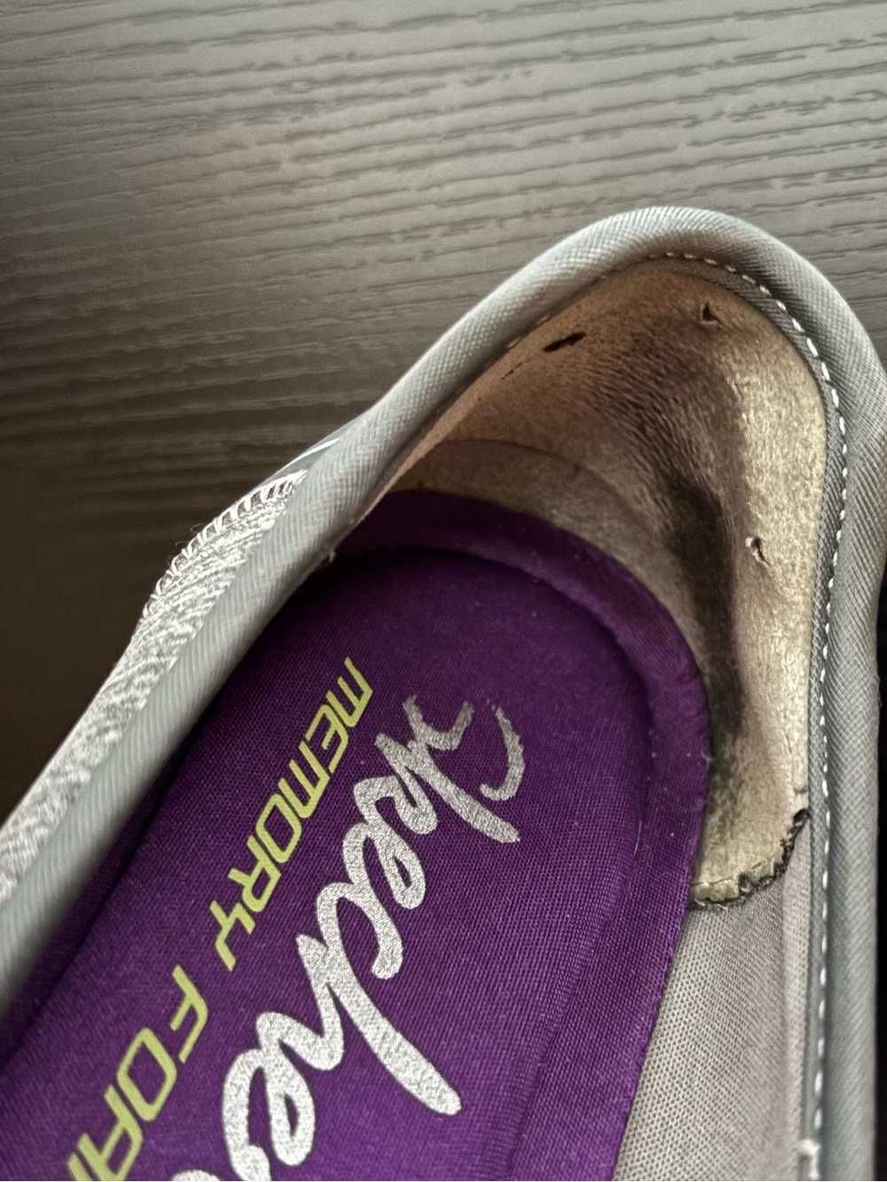 Skechers Women's Gray Slip-On Memory Foam Sneaker with Purple Insole Used Size 9 - Picture 8 of 16